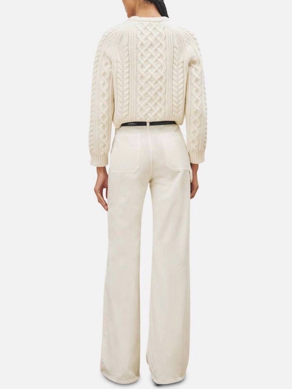 NWT Nili Lotan Quentin Wide Leg High Waisted Pants White Stone 10 - Picture 2 of 16